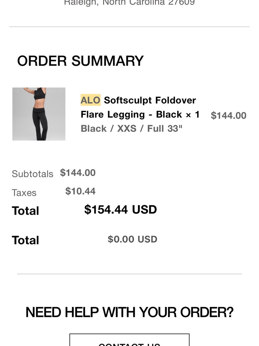 ALO Yoga Black Foldover Flare Leggings